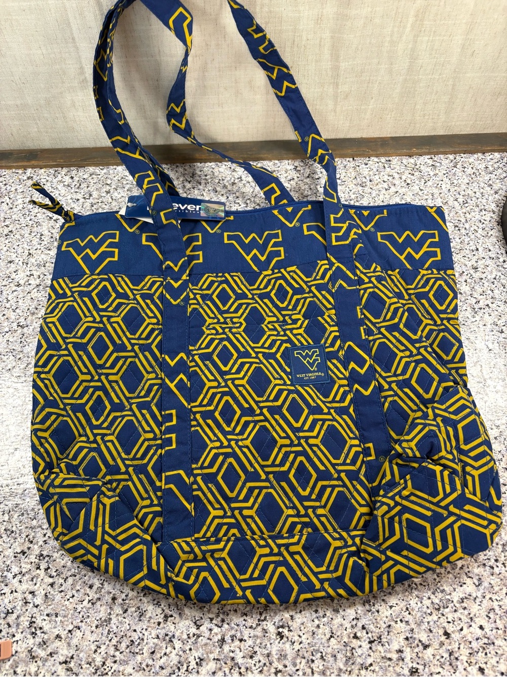 MWT Forever Collectibles WVU Tote Bag 15 1/2”